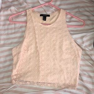 Pale Pink Floral Crop Top
